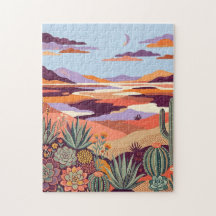 Tangerine & Plum Desert Puzzle – 8x8