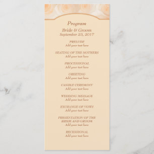 Tangerine Roses Personalized Wedding Program