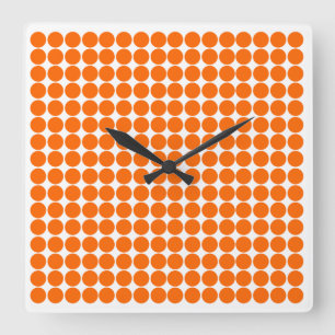 Tangerine Safari Dot Square Wall Clock