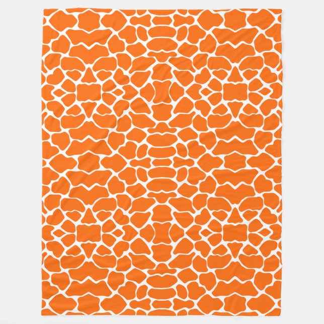 Tangerine Safari Giraffe Fleece Blanket (Front)