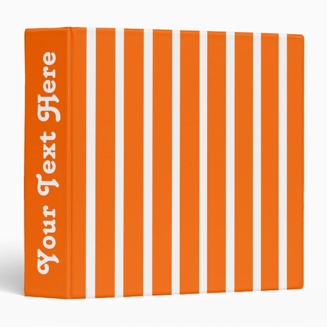 Tangerine Safari Stripe Binder (Front/Spine)