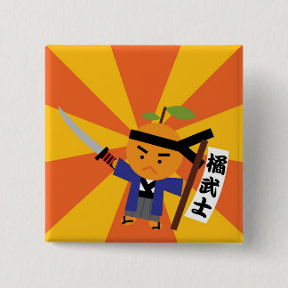 Tangerine Samurai Button