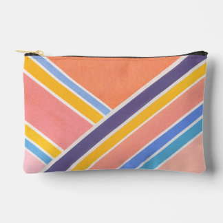 Tangerine Stripes Accessory Pouch