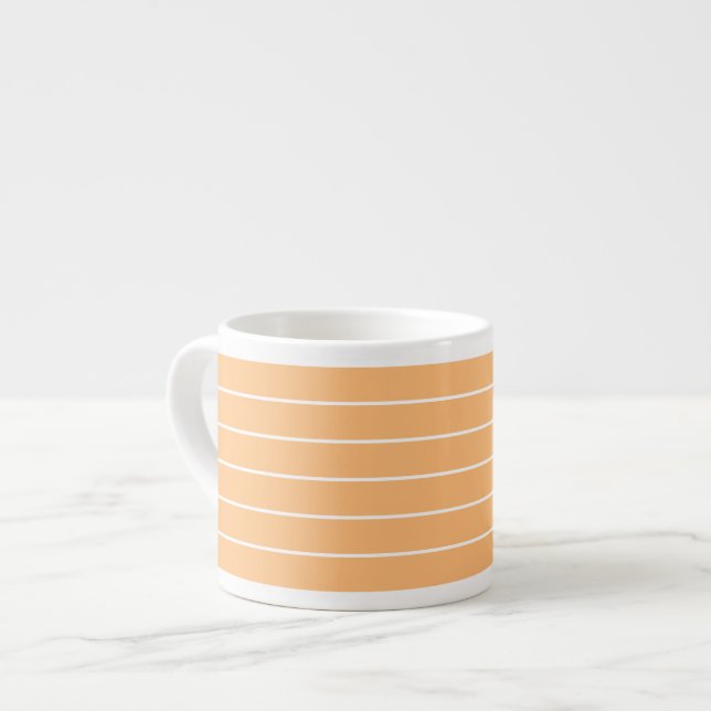 tangerine stripes SMALL 6oz ESPRESSO CUPS (Front Left)