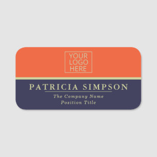 Tangerine Tango Orange and Sapphire Blue: Stylish Name Tag
