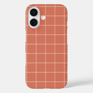 Tangerine Terracotta Windowpane  iPhone 16 Case