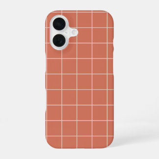 Tangerine Terracotta Windowpane iPhone 16 Case