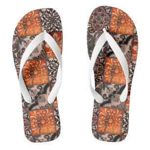 Tangerine Tile Flip Flops