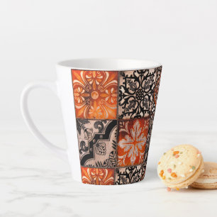 Tangerine Tile Latte Mug