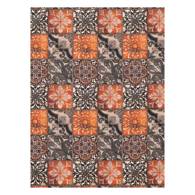 Tangerine Tile Tablecloth (Front)