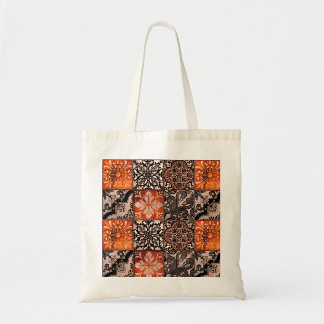 Tangerine Tile Tote Bag (Front)