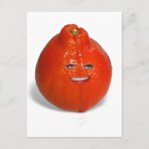 Tangerine With Girl Face Postcard