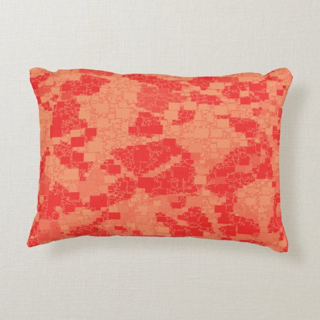 Tangerine Zeal Tiled Artwork Accent Pillow (Back)
