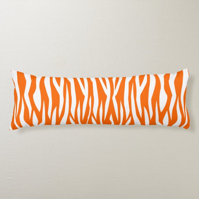 Tangerine Zebra Print Body Pillow (Front)
