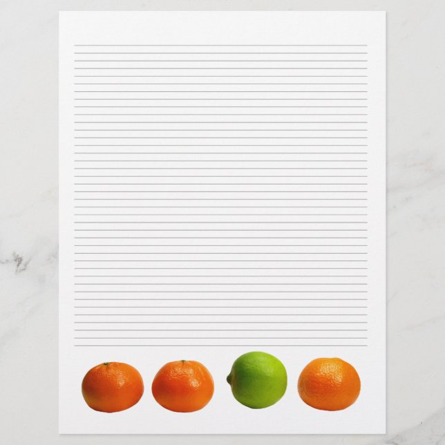 Tangerines and Lime Lined Letterhead (Front)