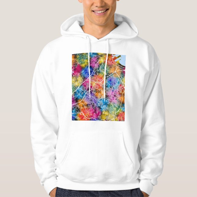 Tangier Morocco City Map Hoodie (Front)