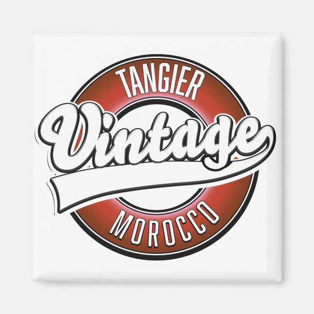 Tangier morocco vintage logo magnet (Front)