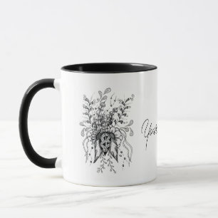 Tangle flower drawn mug