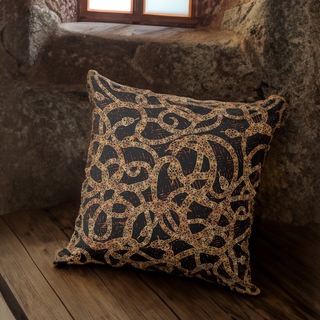Tangle of Snakes Gothic Elegance Throw Pillow (Creator Uploaded)