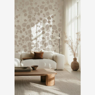 Tangled Canopy of Leaves XL grey brown botanic Wallpaper