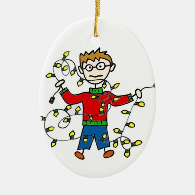 Tangled Christmas Lights Customizable Ornament (Front)