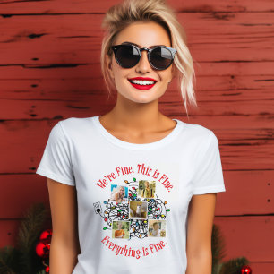 Tangled Christmas Lights Family Photos Template T-Shirt
