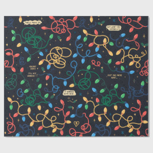 Tangled Christmas Lights Funny Wrapping Paper