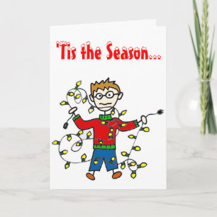 Tangled Christmas Lights Greeting Card