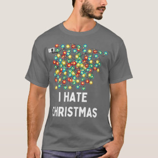 Tangled Christmas Lights I Hate Christmas Funny Xm T-Shirt