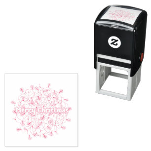 Tangled Christmas Lights Merry Christmas Text Self-inking Stamp