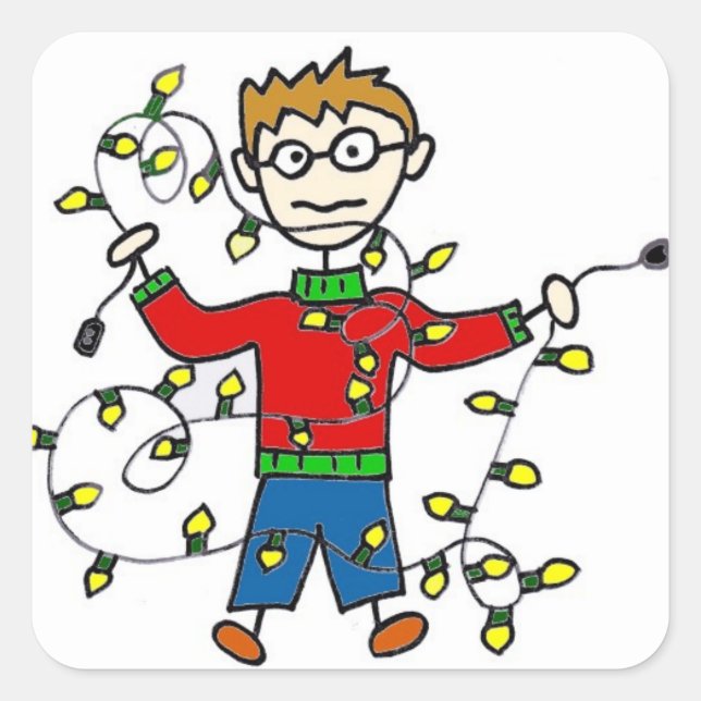 Tangled Christmas Lights Stickers (Front)