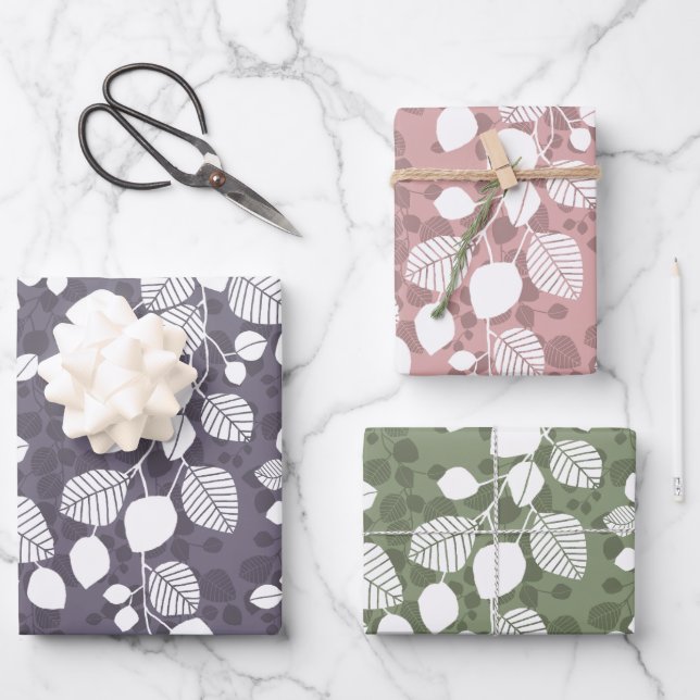 Tangled Foliage Canopy Modern Botanical Silhouette Wrapping Paper Sheet (Front)