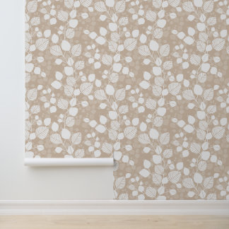 Tangled Foliage Canopy XL white leaves beige Wallpaper