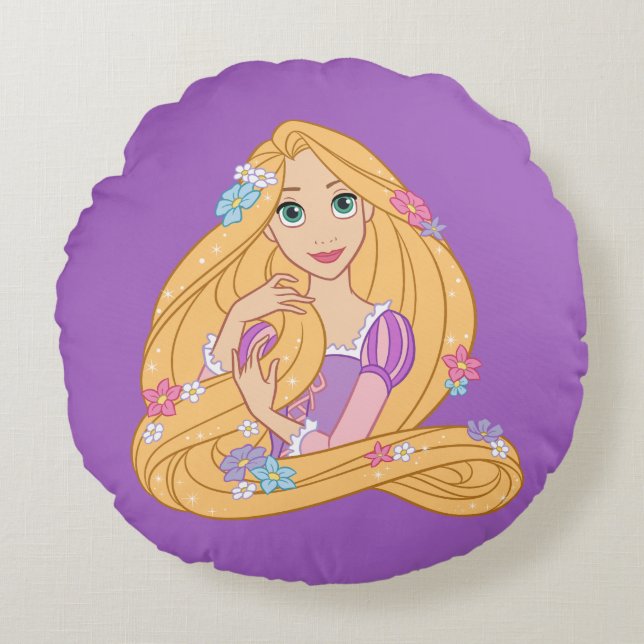 Tangled in Bloom Round Pillow (Front)