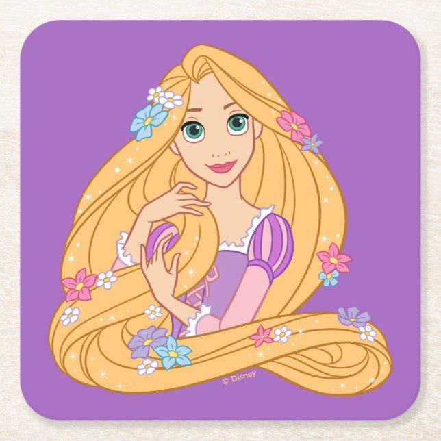 Tangled in Bloom Square Paper Coaster (Front)