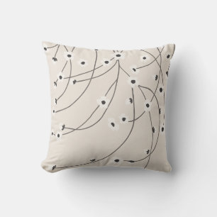 Tangled in Bloom Warm Vintage Throw Pillow