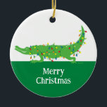 Tangled Lights Gator Ornament<br><div class="desc">Colourful,  happy,  bright ornament to hang on your tree or give as a gift.  You can personalize the  message or purchase it as is.</div>