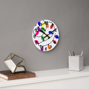 Tangled Lights Round Clock