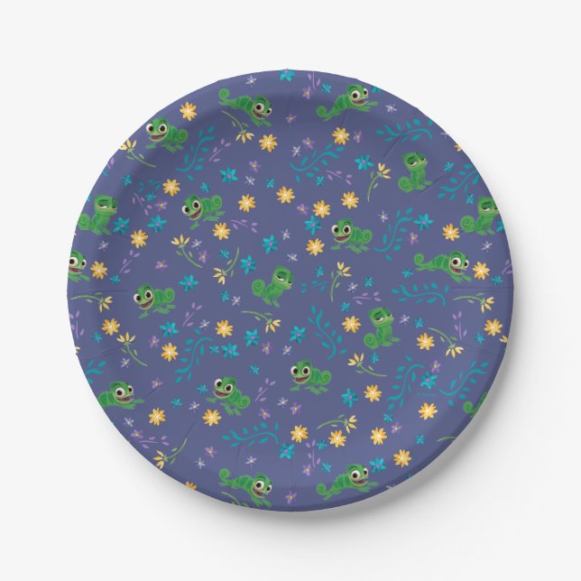 Tangled | Pascal - Purple Pattern Paper Plate (Front)