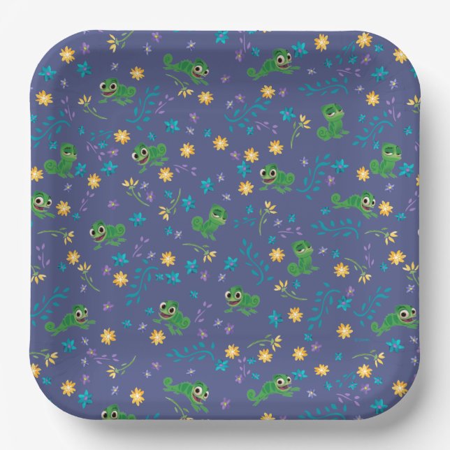 Tangled | Pascal - Purple Pattern Paper Plate (Front)