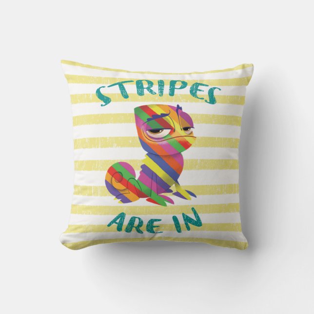Tangled | Pascal - Stripes are In Throw Pillow (Front)