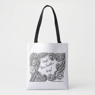 Tangled Scrollwork Tote Tangle Your Troubles Away Bag