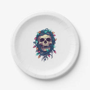 Tangled Skullmas � Funny Xmas Skeleton Paper Plate