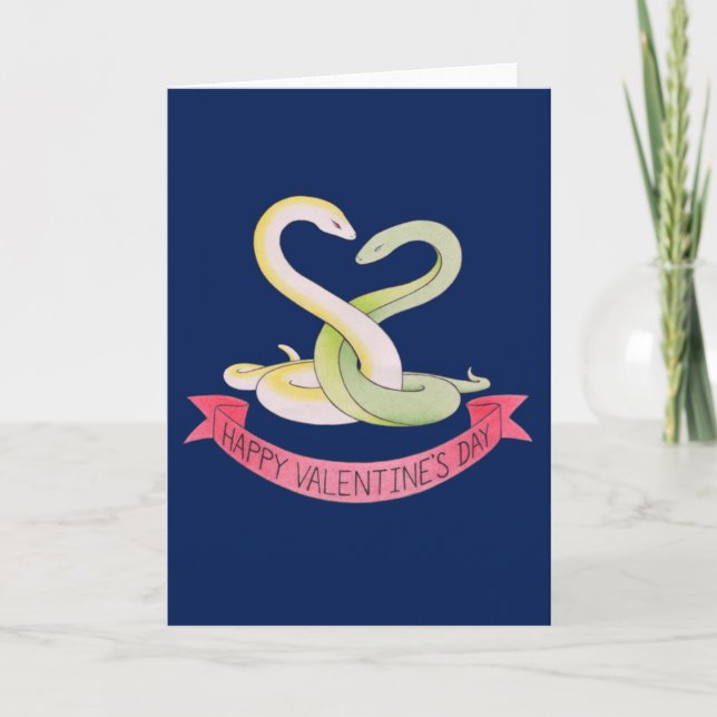 Tangled Snakes Valentine's Day Greeting Card (Front)