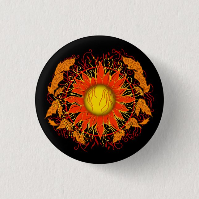 Tangled Sun 1 Inch Round Button (Front)