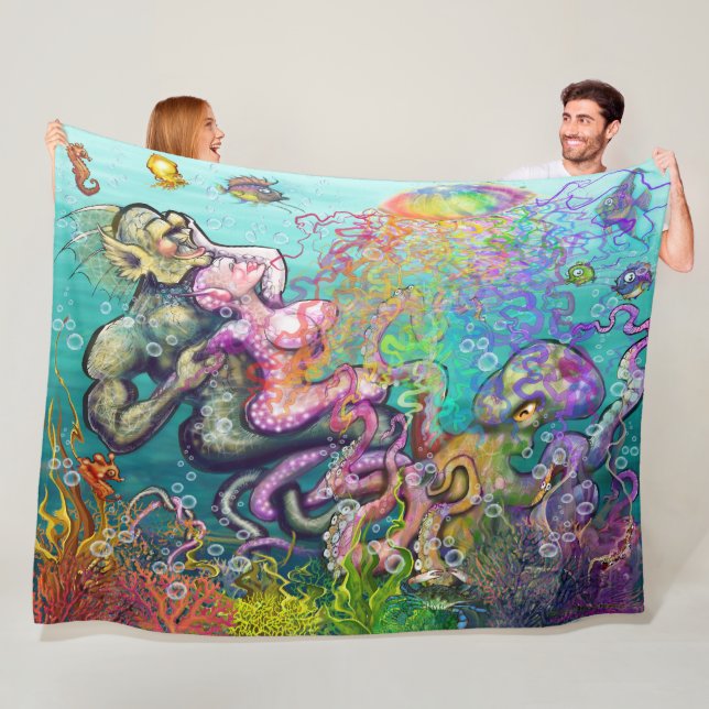 Tangled Tentacles Fleece Blanket (In Situ)
