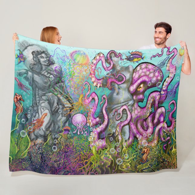 Tangled Tentacles Fleece Blanket (In Situ)