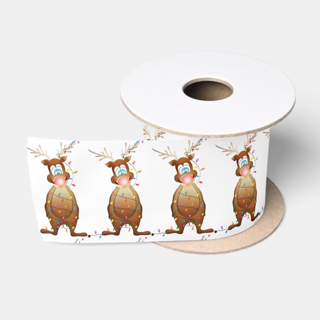 Tangled Up Rudolph Satin Ribbon (Spool)