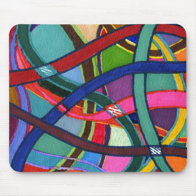 "Tangled Weaving" Abstract Design Mousepad (Front)