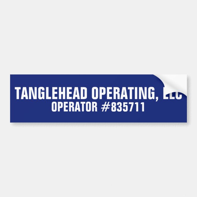 Tanglehead Operating Bumper Sticker (Front)